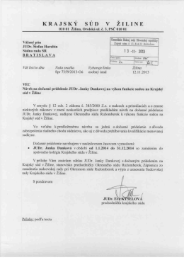 Návrh na dočasné pridelenie (SR 191/2013)