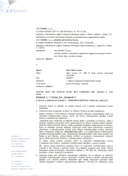 J & T BANKA, a. S.,