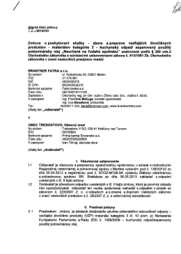 Zmluva o poskytovani komunál. služieb
