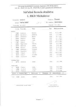 S&uacute;ťažn&aacute; licencia družstva