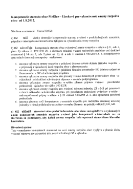 Kompetencie starostu obce Melčice _ Lieskové pre vykonávanie