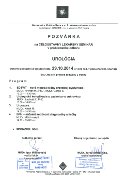 POZVÁNKA - Nemocnica Košice