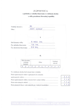 Výsledky I.kola prezidentských volieb 2014