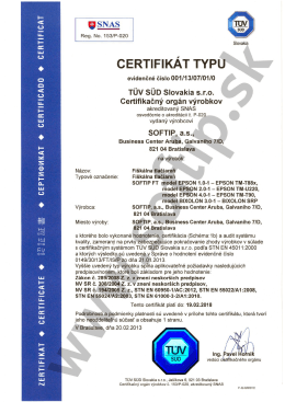 cERTIFIKÁT TYPU ll`