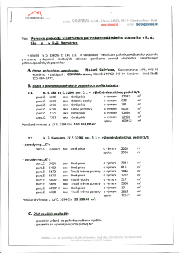 Ponuka prevodu poľnohospodárskeho pozemku v k.ú. Iža