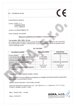 ES - Vyhl&aacute;senie zhody - beton
