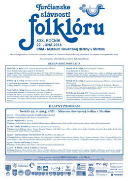 XXX. ročník TSF – podrobný program