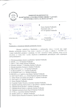 ESTA 34, 054 01 LEVOCA - Mesto Spi&scaron;sk&eacute; Podhradie