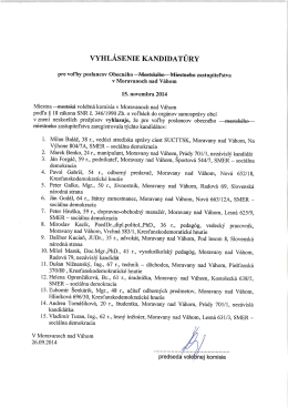 poslancov obecného zastupiteľstva