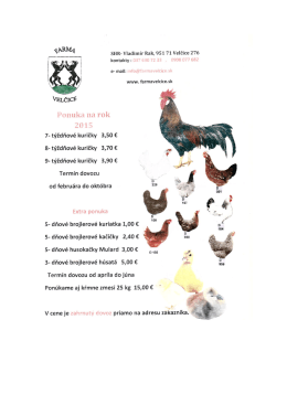 Ponuka hydiny - obecrakos.sk