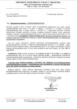 OBVODN&Yacute; POZEMKOV&Yacute; &Uacute;RAD V TRENČ&Iacute;NE