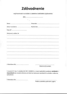 Zdôvodnenie neprítomnosti na skúške vo formáte PDF