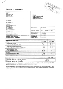 Fakt&uacute;ra č. 1068948823