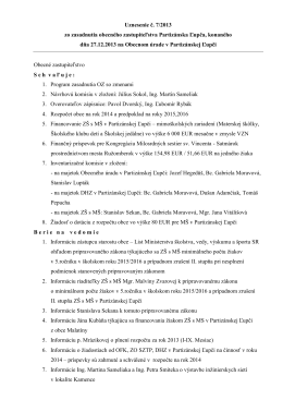Uznesenie Obecného zastupiteľstva 7/2013
