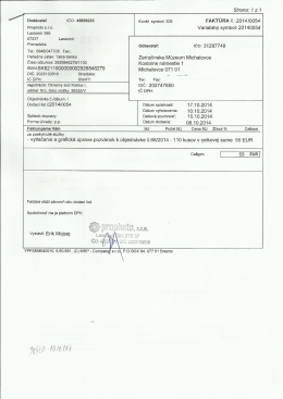 / Dod&aacute;vateľ IČO: 45899223 Kan&scaron;t. Symbol: 308 FAKT&Uacute;RA
