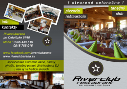 let&aacute;k s pizzou - River club arena