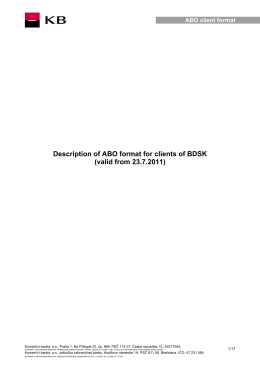 Description of ABO format for clients of BDSK (valid from 23.7.2011)