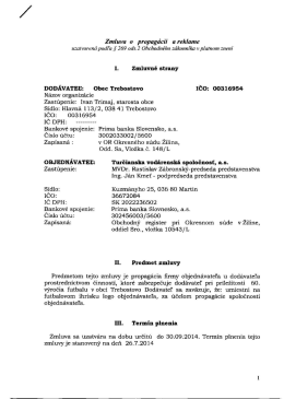 Zmluva o propag&aacute;cii a reklame