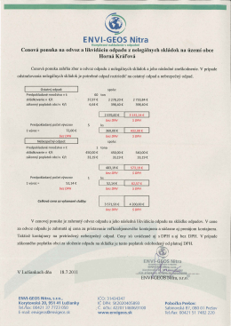 Cenová ponuka spoločnosti ENVI