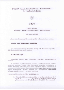 Stanovisko k diskriminačn&yacute;m žalob&aacute;m