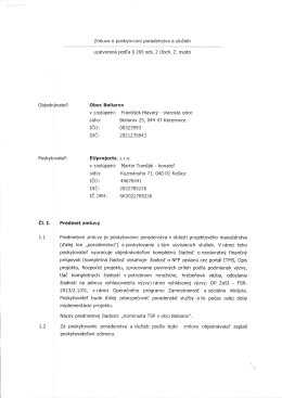 Zmluva o poskytovaní poradenstva a služieb uzatvorená