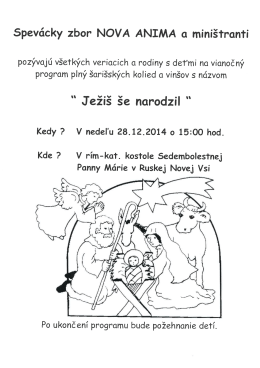 Spev&aacute;cky zbor NOVA ANIMA a mini&scaron;&dagger;ran&dagger;i