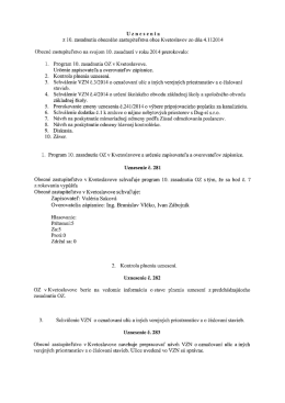 U z Il e s e nia z 10. zasadnutia Obecného