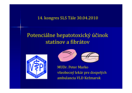Potenciálne hepatotoxický účinok statínov a fibrátov