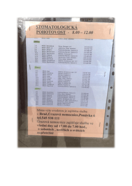 Stomatologick&aacute; a l&eacute;kařsk&aacute; pohotovost