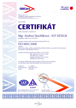 ISO9001 - andreamartiny.sk