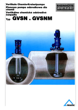 GVSN, GVSNM; Pionowa pompa odśrodkowa dla chemii