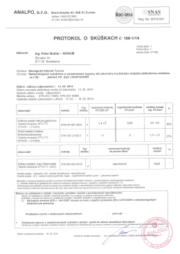 PROTOKOL o sKÚŠKAcH č:188-1/14