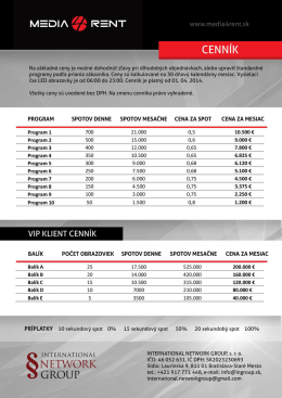 Cenn&iacute;k na vyžiadanie