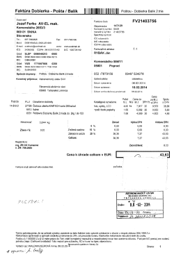 Fakt&uacute;ra Dobierka - Po&scaron;ta l Bal&iacute;k III ||||||||||||ł|il|l|l|||