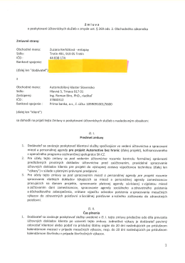 Zmluva o poskytnutí služieb Entapay