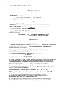 Pracovn&aacute; zmluva