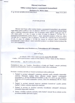 Okresn&yacute; &uacute;rad Senec Odbor cestnej dopravy a