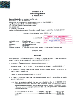 `Dodatok č. 1 k Uverovej zmluve