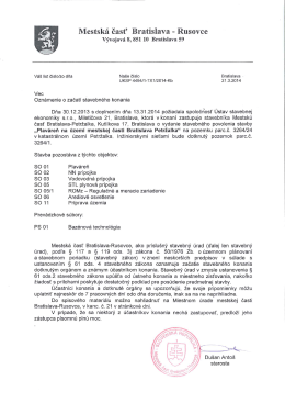 Plaváreň Petržalka-oznámenie o začatí stavebného