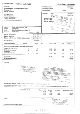 Karol Kisantal - súkromný podnikatel` FAKTÚRA č