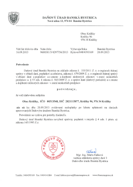 DAŇOV&Yacute; &Uacute;RAD BANSK&Aacute; BYSTRICA