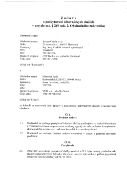 Z m l u v a o poskytovaní účtovníekych služieb
