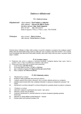 Zmluva o &uacute;činkovan&iacute; - Park kult&uacute;ry a oddychu, Pre&scaron;ov