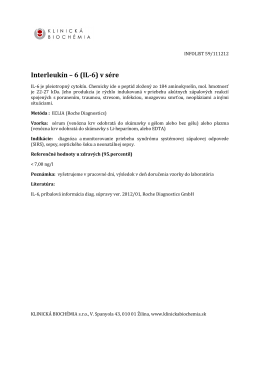 Interleukín – 6 (IL-6) v sére