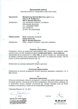 Sponzorsk&aacute; zmluva Kruh, občianske združenie