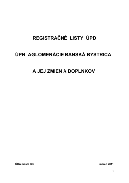 Registračné listy UPN-A - ÚHA mesta Banská Bystrica