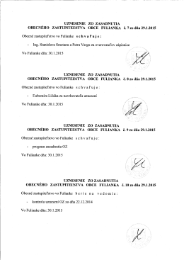 Uznesenie z 2. zasadnutia obecn&eacute;ho zastupiteľstva