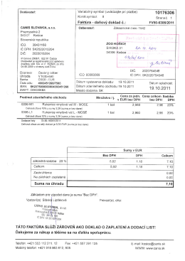 CANIS SLOVAKIA, S.r.o. Priemyselná 2 040 01 Košice