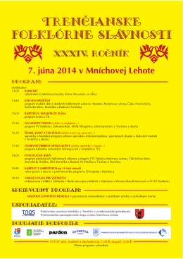Trenčianske folklórne slávnosti 2014 plagat
