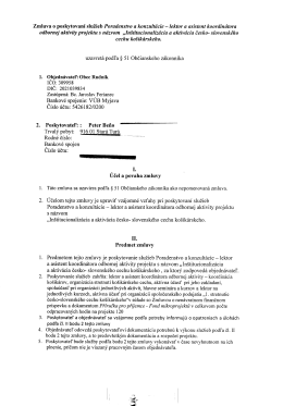 Zmluva o poskytovaní služieb - Peter Beňo